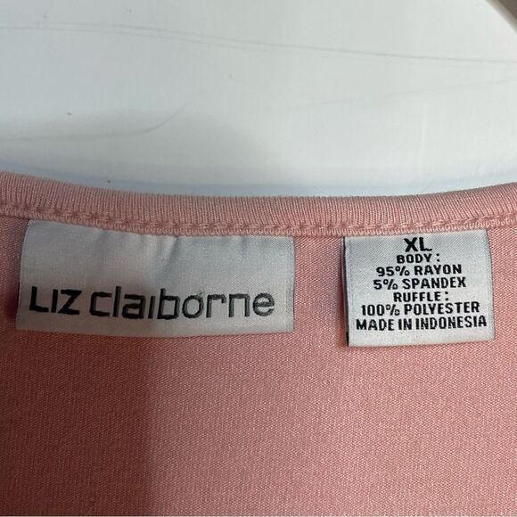 5 for $25🔥Liz Claiborne Ruffled Satin Tank Top Blouse XL - Picture 3 of 4